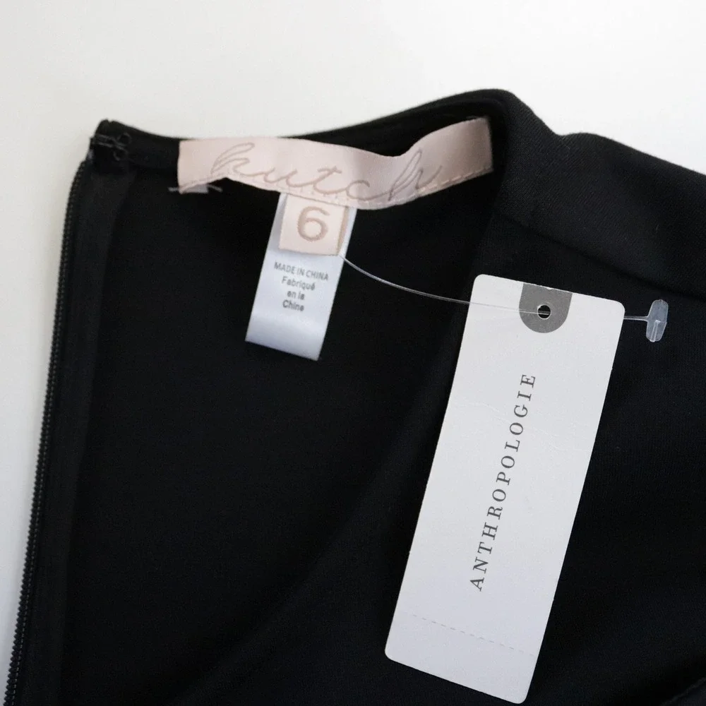 NWT Anthropologie Hutch‎ Bow Mini Dress Black 6